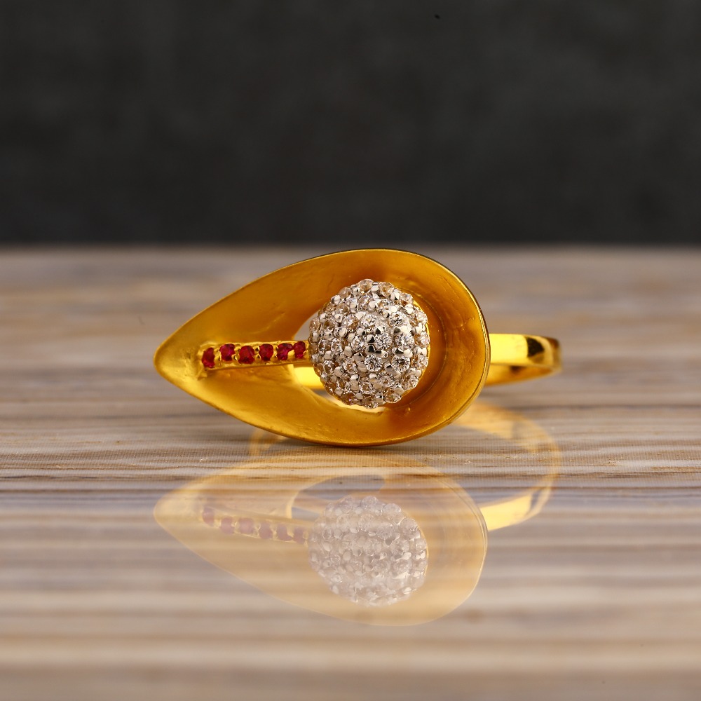 916 Gold Cz  Women's Classic Hallmark  Long Ring LLR306