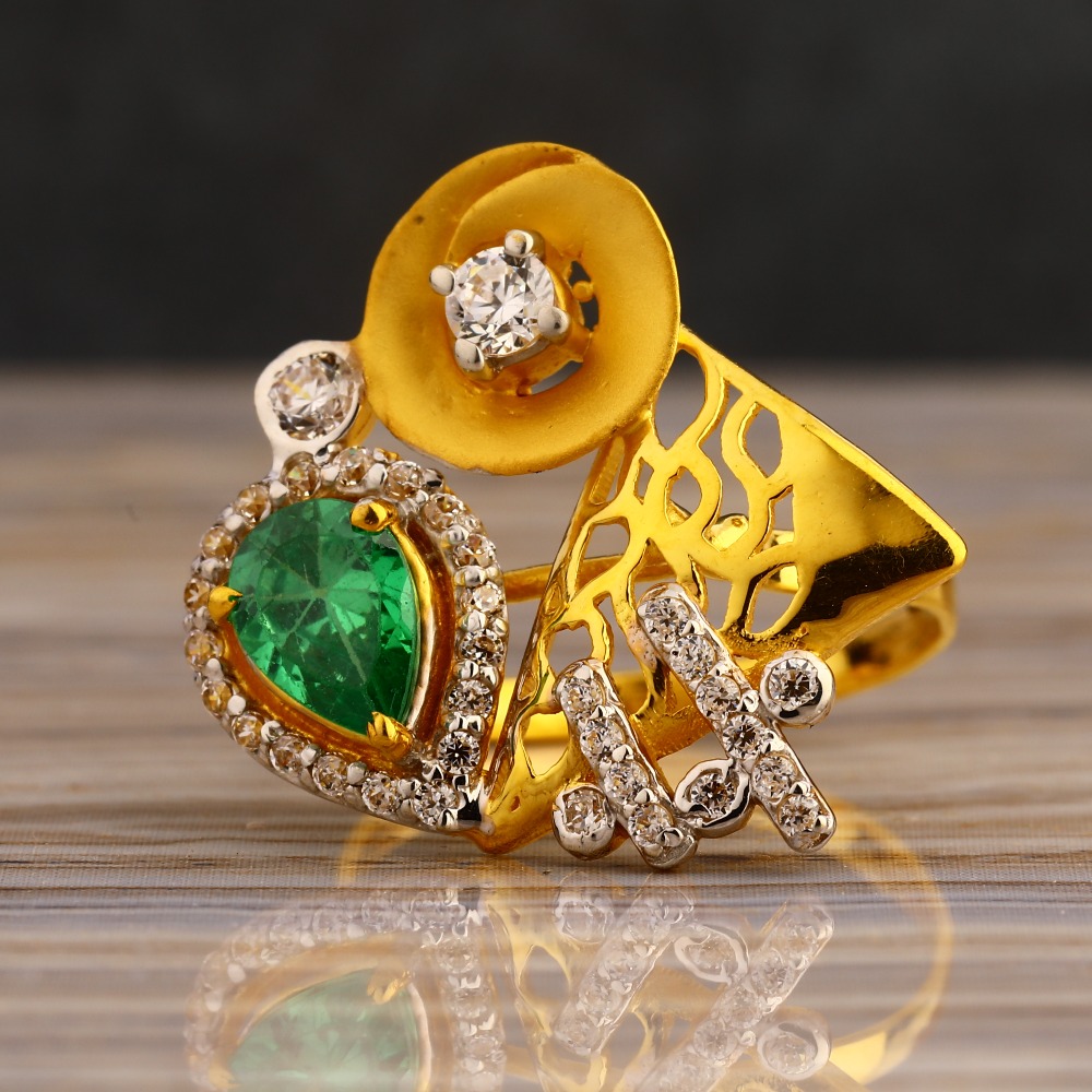 916 Gold Cz Ladies  Stylish Long Ring LLR304