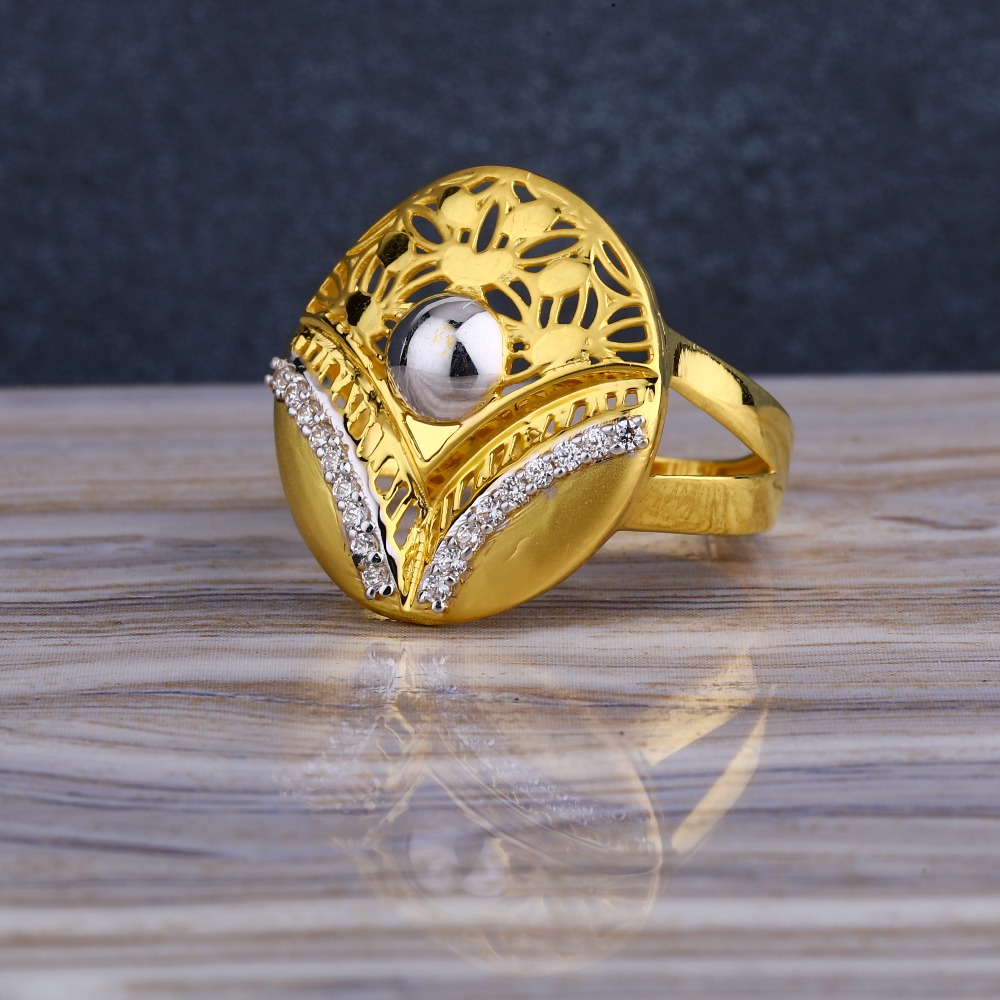 916 Gold CZ Ladies  Classic Long  Ring LLR295