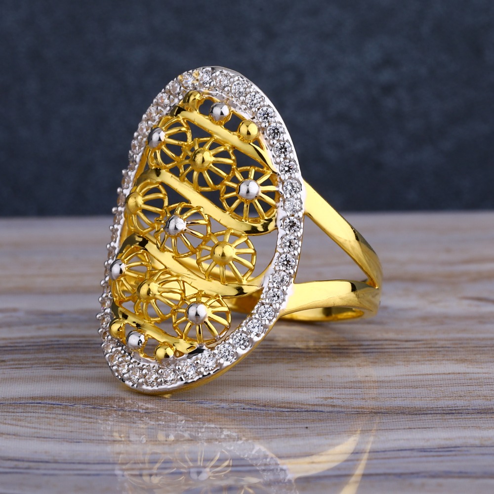 22KT CZ  Gold Diamond Fancy Ladies  Long  Ring LLR291