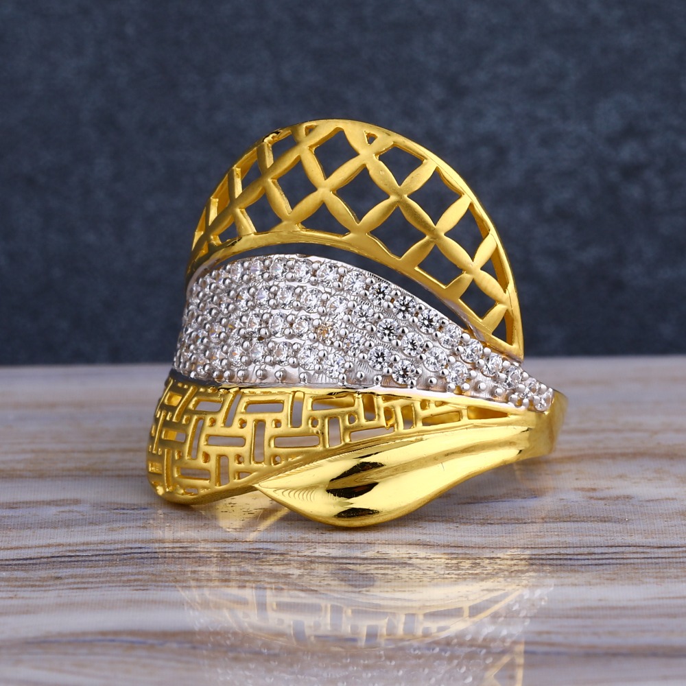 22KT CZ  Gold Diamond  Exclusive Ladies  Long  Ring LLR290