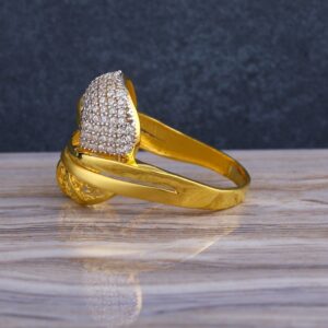 22KT CZ  Gold Hallmark  Stylish Women's  Long  Ring LLR285