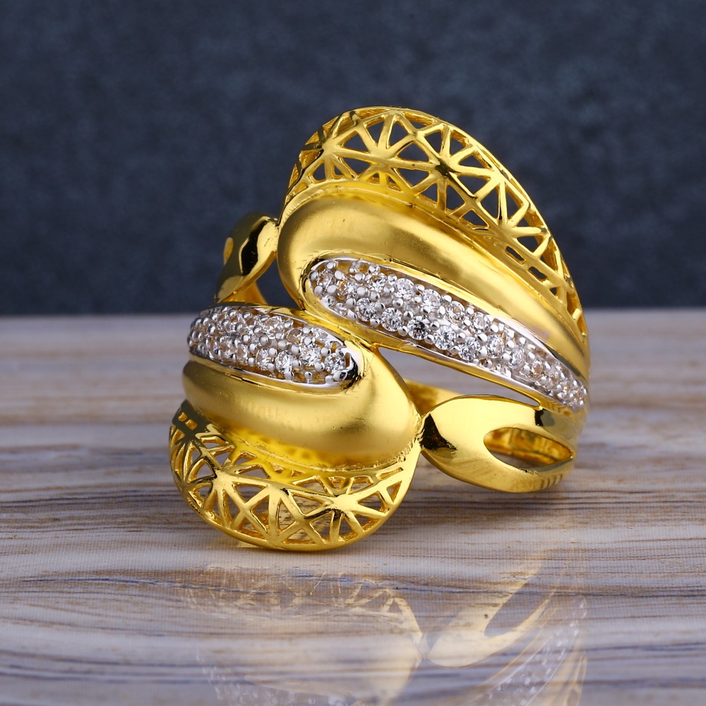 22KT CZ  Gold Hallmark Gorgeous Women's  Long  Ring LLR284