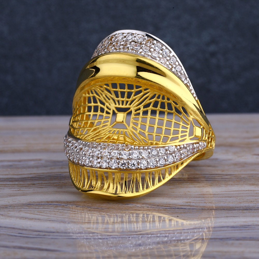 22KT CZ  Gold Hallmark Fancy Women's  Long  Ring LLR283