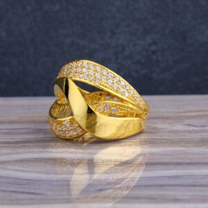 22KT CZ  Gold Hallmark  Exclusive Women's Long  Ring LLR282