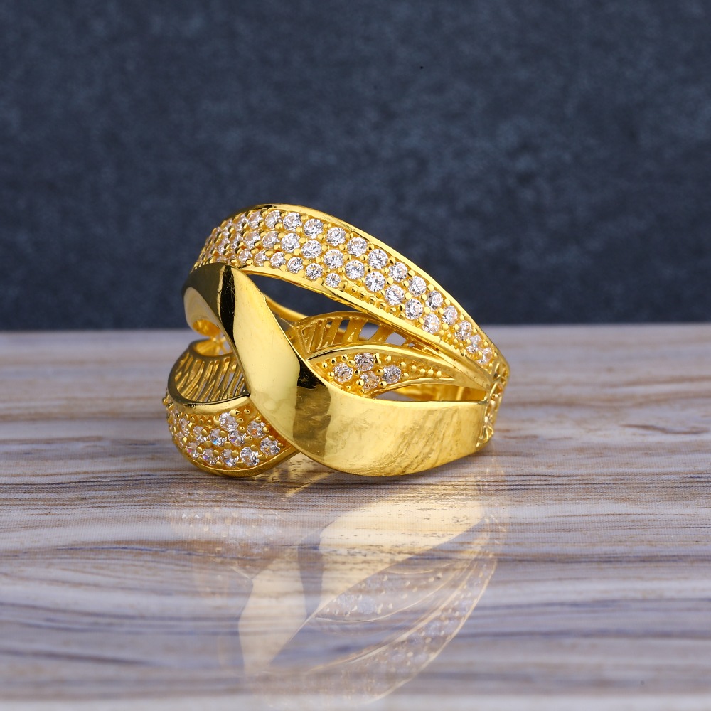 22KT CZ  Gold Hallmark  Exclusive Women's Long  Ring LLR282