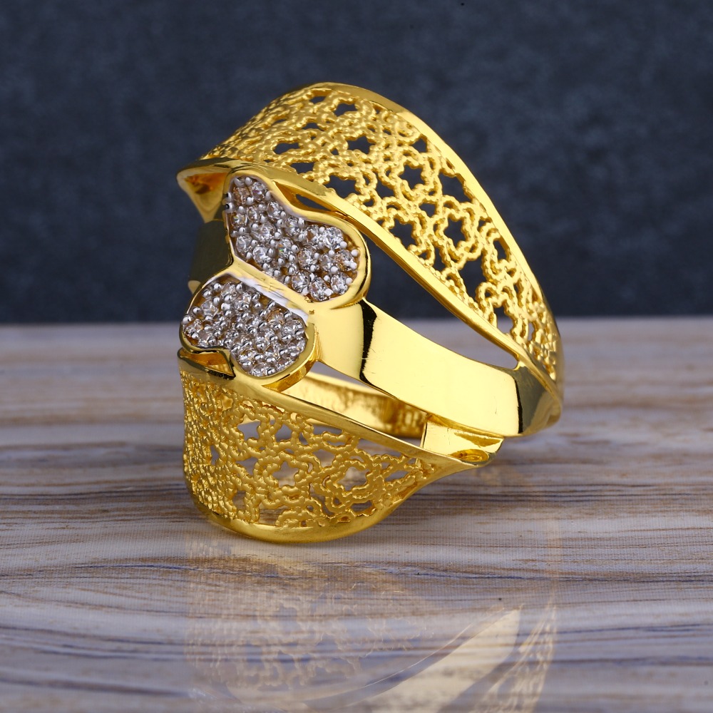 22KT CZ  Gold Hallmark Designer Women's Long  Ring LLR280