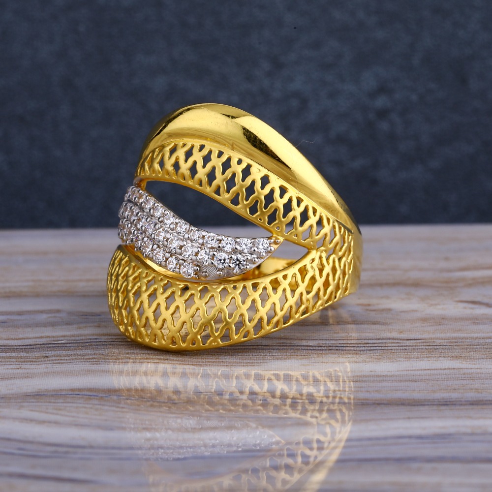 22KT CZ  Gold Hallmark Classic Women's Long  Ring LLR279