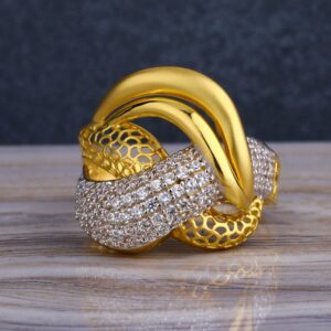 916 CZ  Gold  Gorgeous Hallmark Women's Long  Ring LLR268