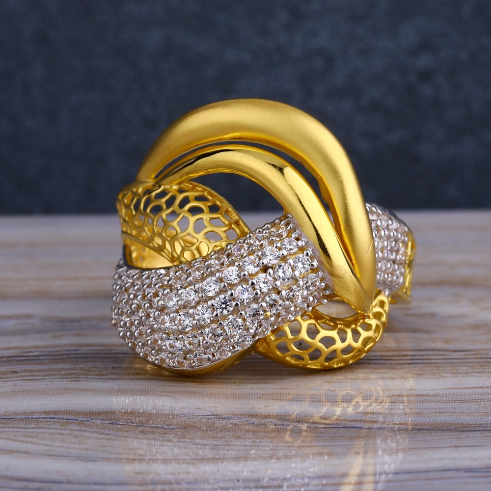 916 CZ  Gold  Gorgeous Hallmark Women's Long  Ring LLR268