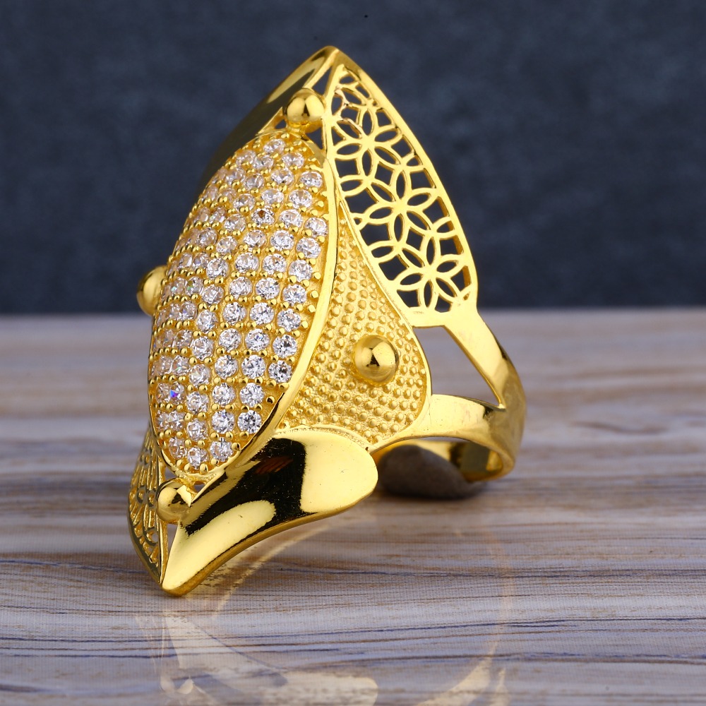 916 CZ  Gold Exclusive Hallmark Women's Long  Ring LLR266