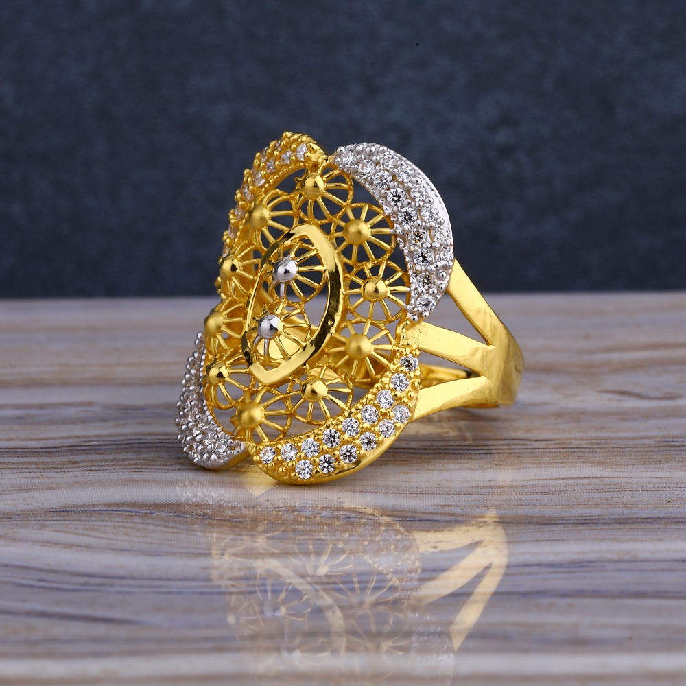 916 CZ  Gold Delicate Hallmark Women's Long  Ring LLR265