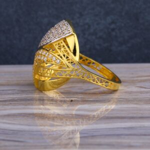 916 CZ  Gold Designer Hallmark Women's Long  Ring LLR264