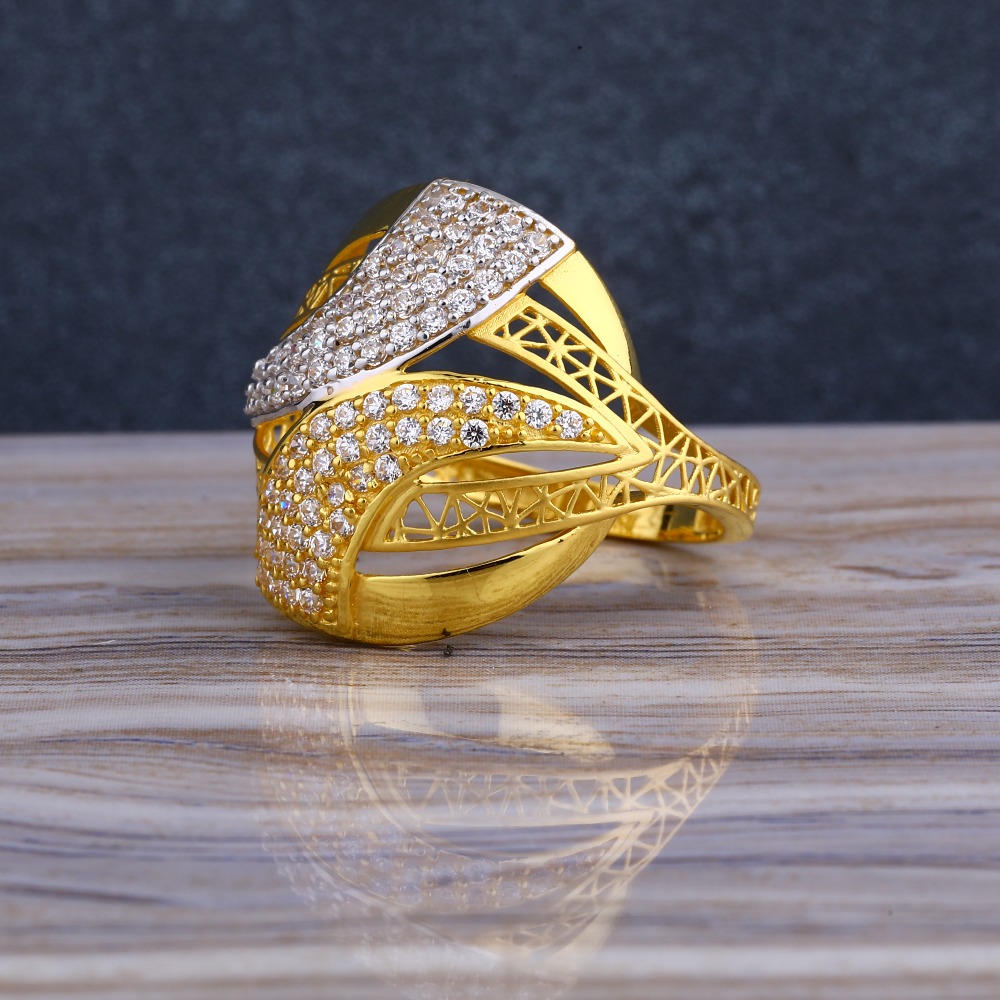 916 CZ  Gold Designer Hallmark Women's Long  Ring LLR264