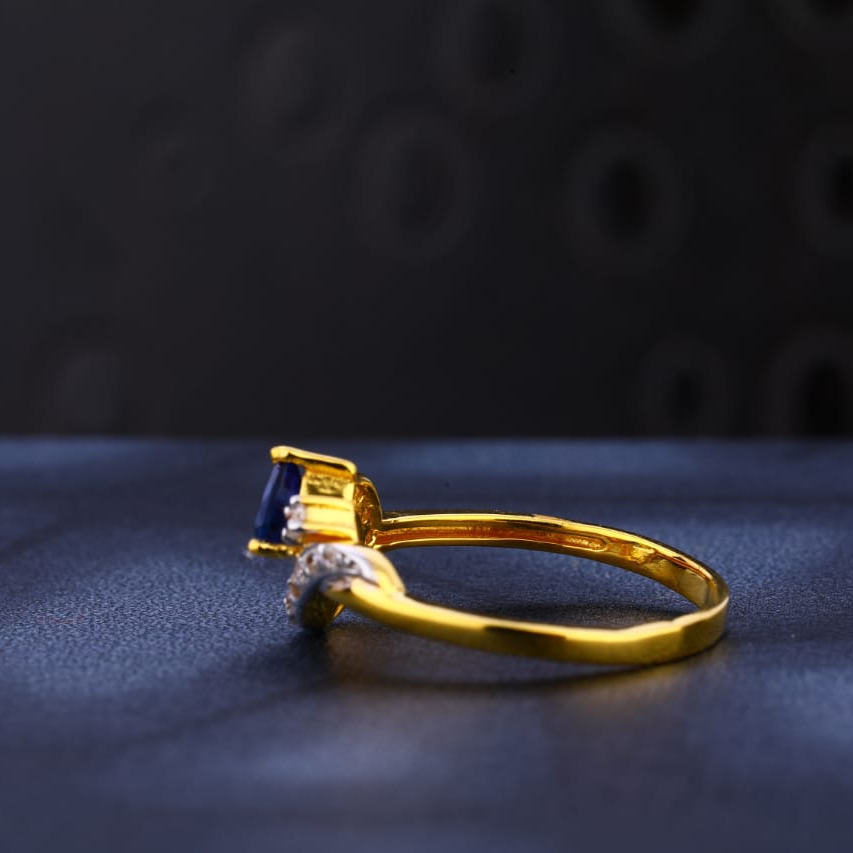 916 Gold Hallmark Stylish Ladies Ring LR1012 - Image 2