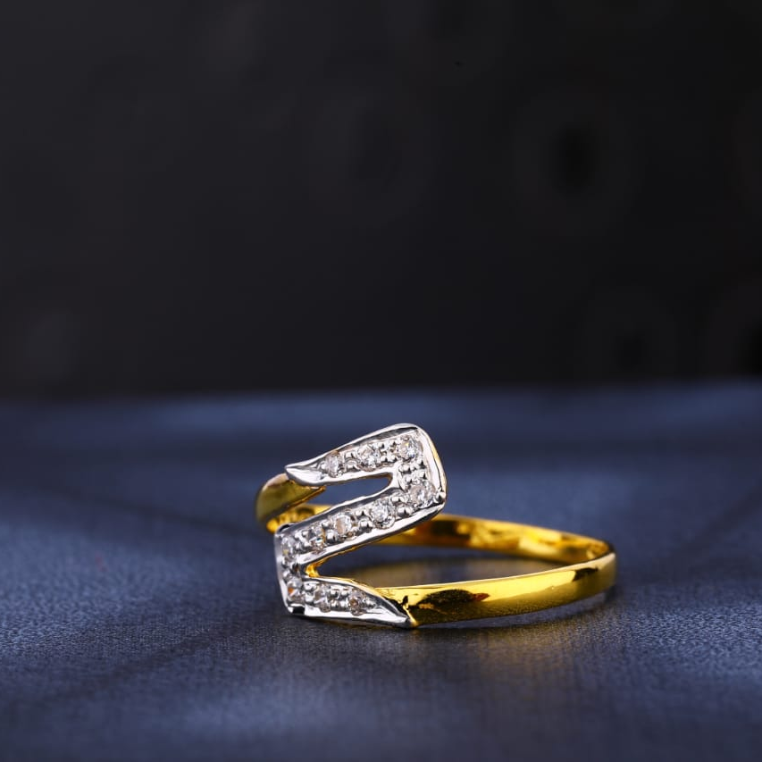 22KT CZ Gold Hallmark Fancy Ladies Ring LR1018
