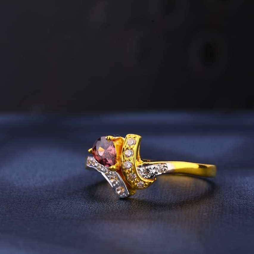 22KT CZ Gold Hallmark Classic Ladies Ring LR1024
