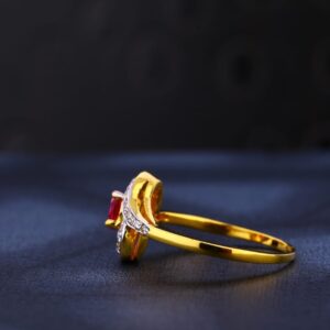 22KT CZ Gold Delicate Ladies Ring LR1032