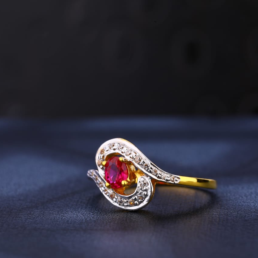 22KT CZ Gold Delicate Ladies Ring LR1032