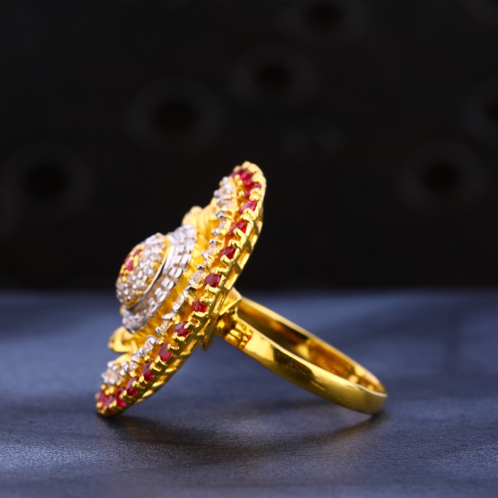 916 Gold CZ Hallmark Delicate Women's Ring LR305 - Image 2