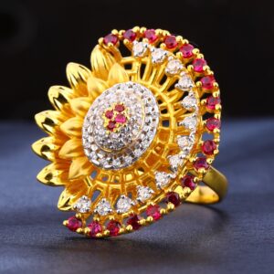 916 Gold CZ Hallmark Delicate  Women's Ring LR305