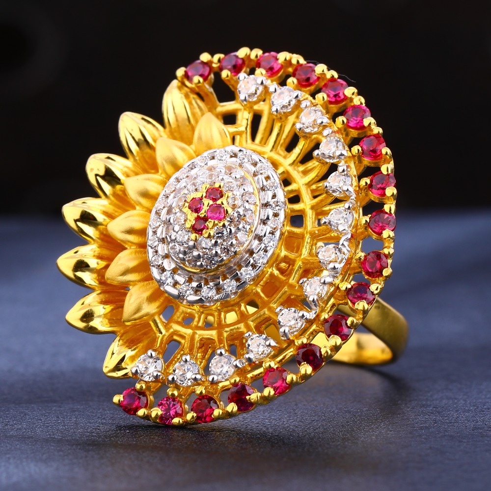 916 Gold CZ Hallmark Delicate  Women's Ring LR305