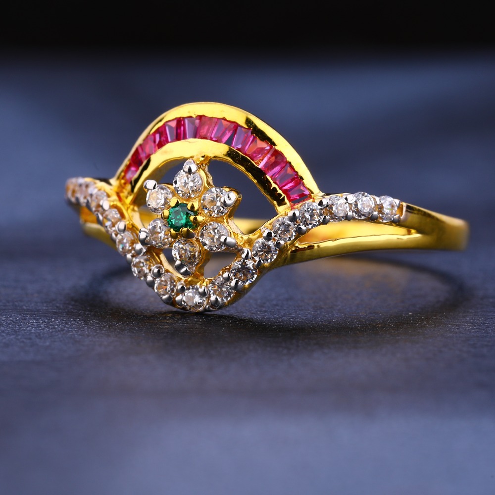 916 Gold CZ hallmark Women's Ring LR302