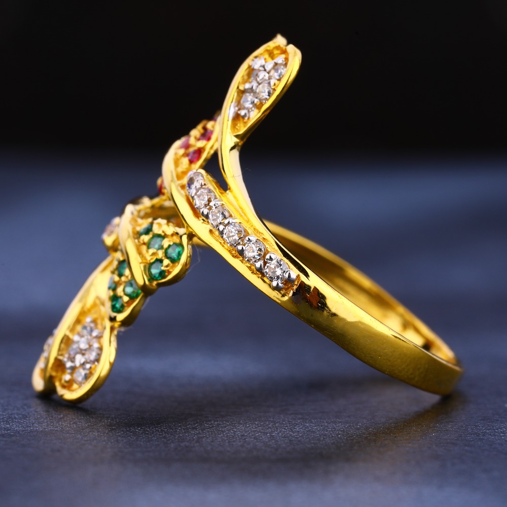 22CT CZ Gold Exclusive Ladies Ring LR282 - Image 2