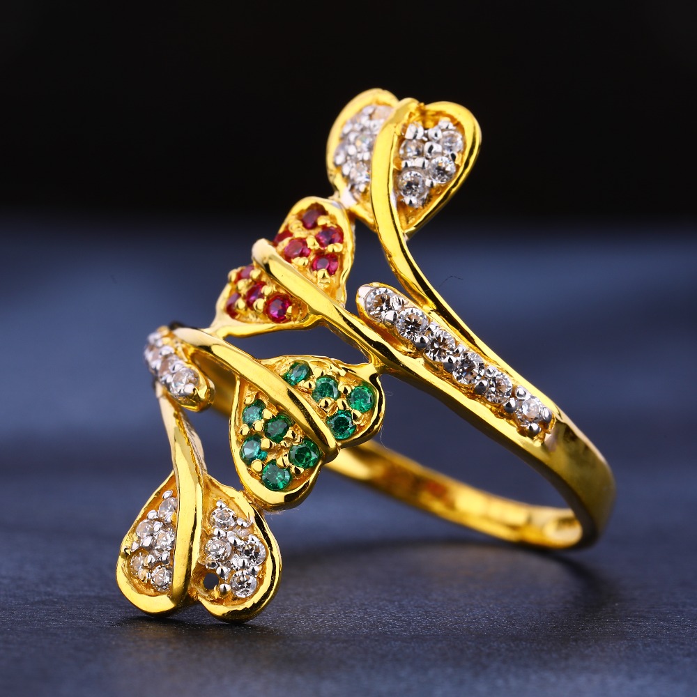 22CT CZ Gold Exclusive Ladies Ring LR282
