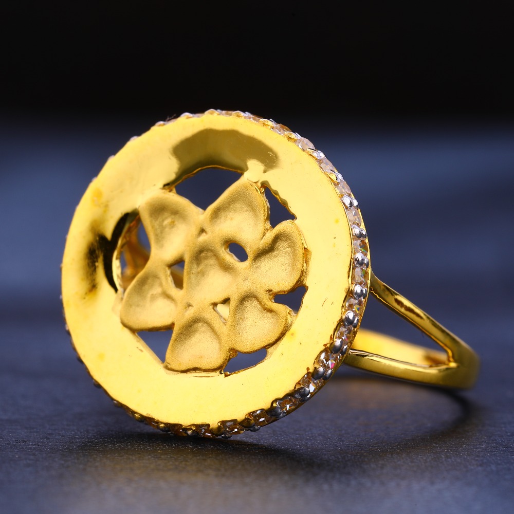 22CT CZ Gold Delicate Ladies Ring LR281