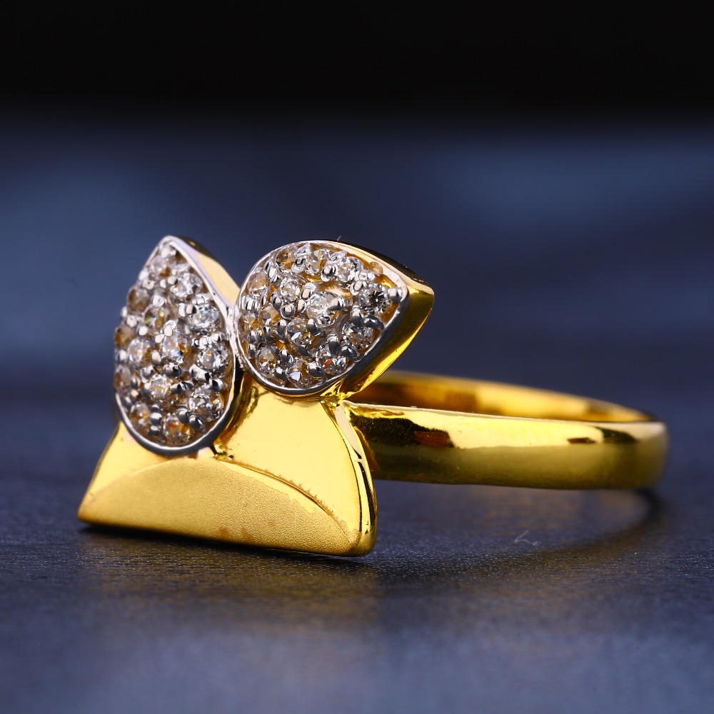22KT CZ Gold Hallmark Stylish Women's Ring LR277