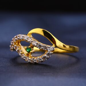 22KT CZ Gold Hallmark Fancy Women's Ring LR275