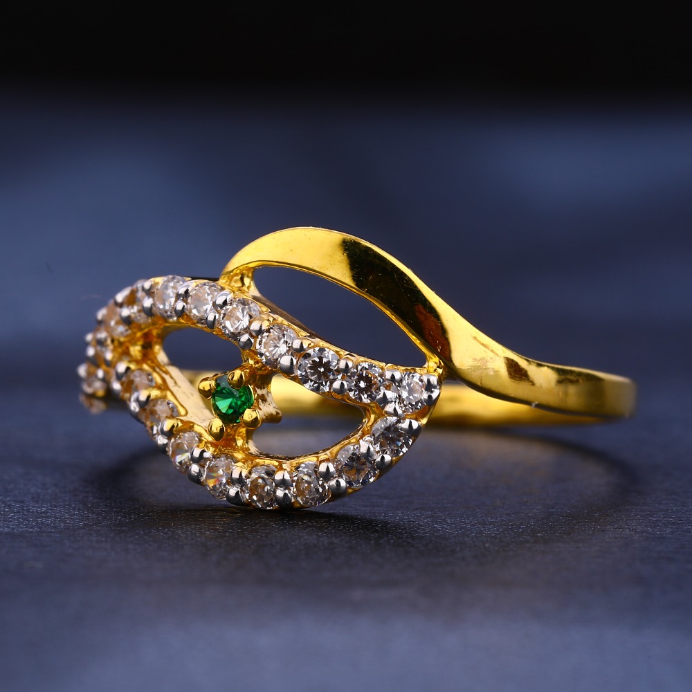 22KT CZ Gold Hallmark Fancy Women's Ring LR275