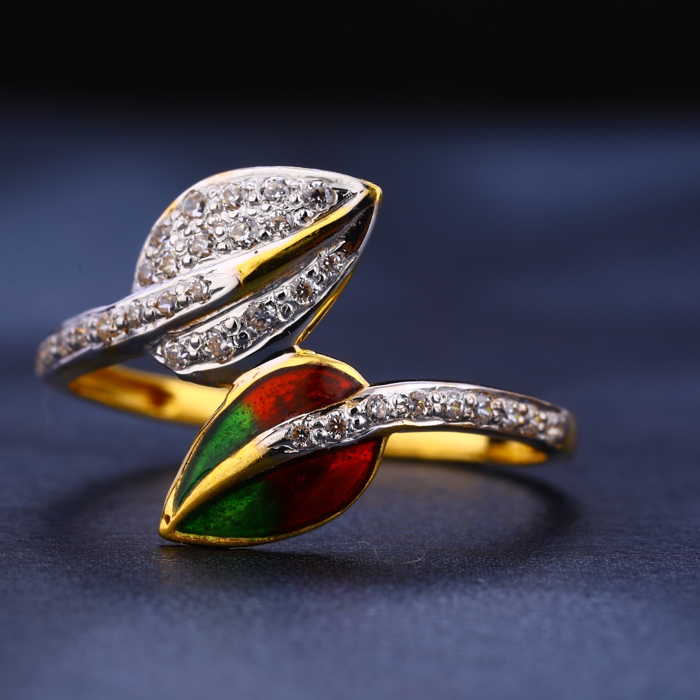 22KT CZ Gold Hallmark Delicate Women's Ring LR273