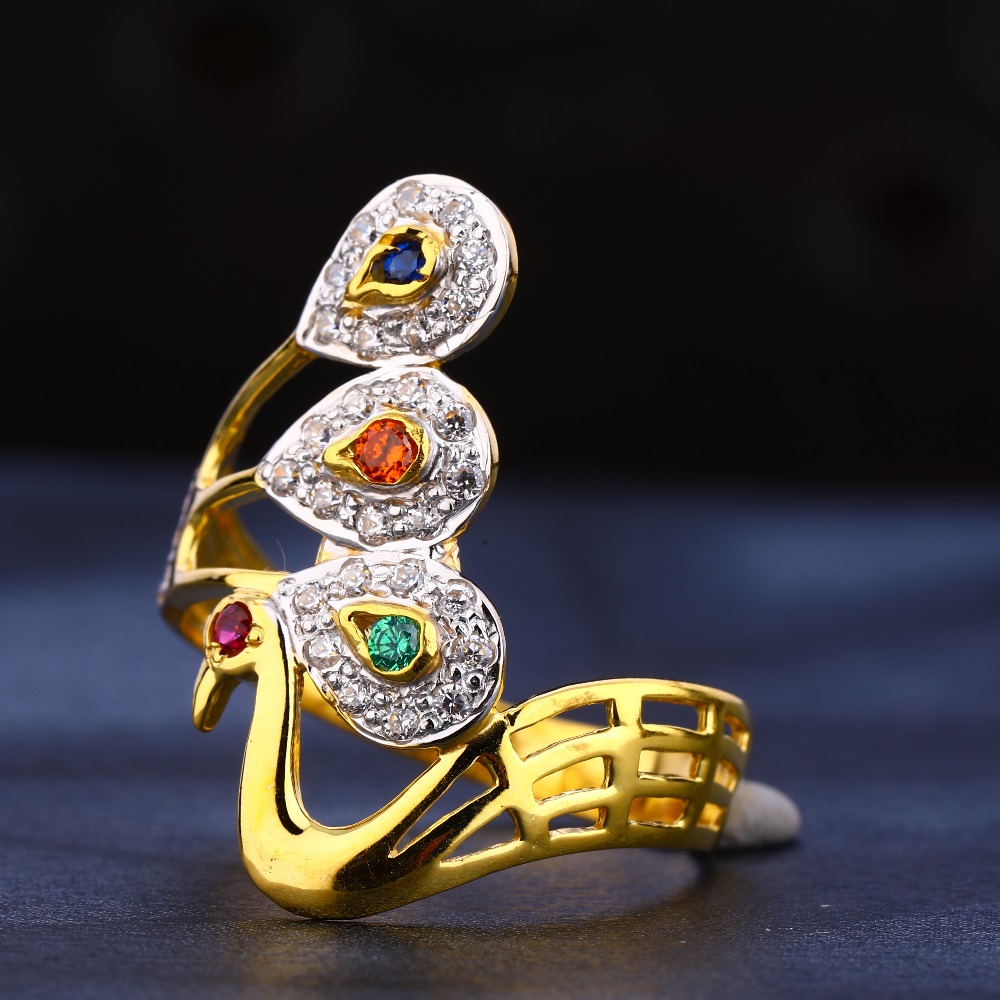 22KT CZ Gold Stylish Ladies Ring LR269
