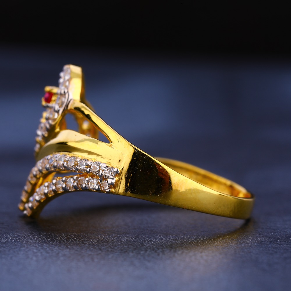 22KT CZ Gold Exclusive Ladies Ring LR266 - Image 2