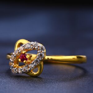 22KT CZ Gold Classic Ladies Ring LR263