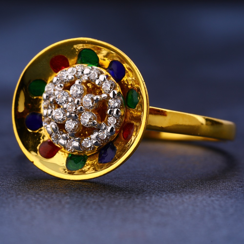 916 Gold Cz  Exclusive Ladies Ring LR250