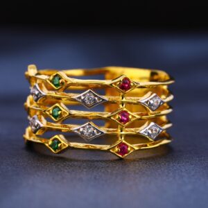 916 Gold Cz Classic Ladies Ring LR247