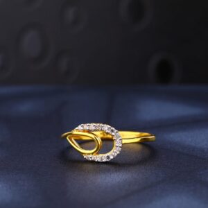 22KT Gold CZ Hallmark Fancy Ladies Ring LR924