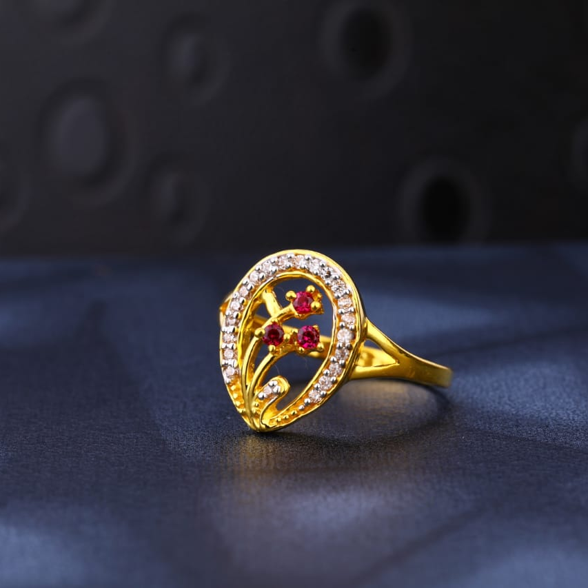22KT Gold Hallmark Stylish Ladies Ring LR935