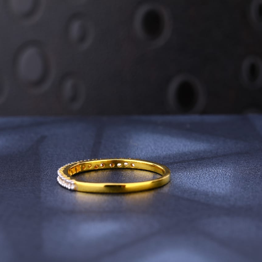 916 Gold CZ Hallmark Stylish Ladies Ring LR951 - Image 2