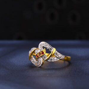 916 Gold CZ Classic Ladies Ring LR965