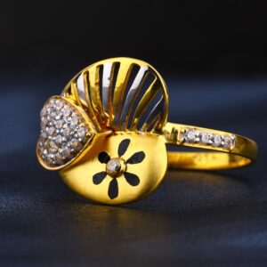 22CT CZ Gold Women's Delicate Hallmark Ring LR860