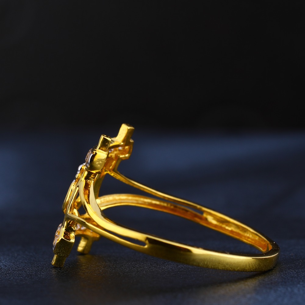 22KT Ladies Gold Stylish CZ Ring LR856 - Image 2