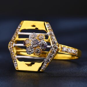 22KT Ladies Gold Classic CZ Ring LR850