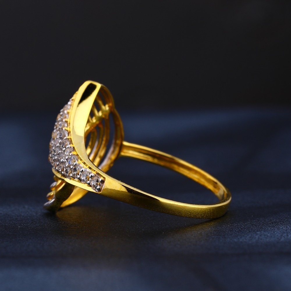 22KT Women's Gold Designer Hallmark CZ Ring LR843 - Image 2