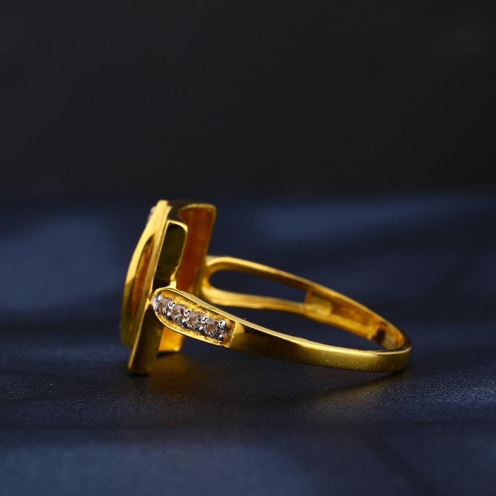 22KT Women's Gold Hallmark CZ Ring LR841 - Image 2