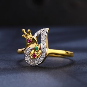 916 Gold CZ Classic Ladies Ring LR1117