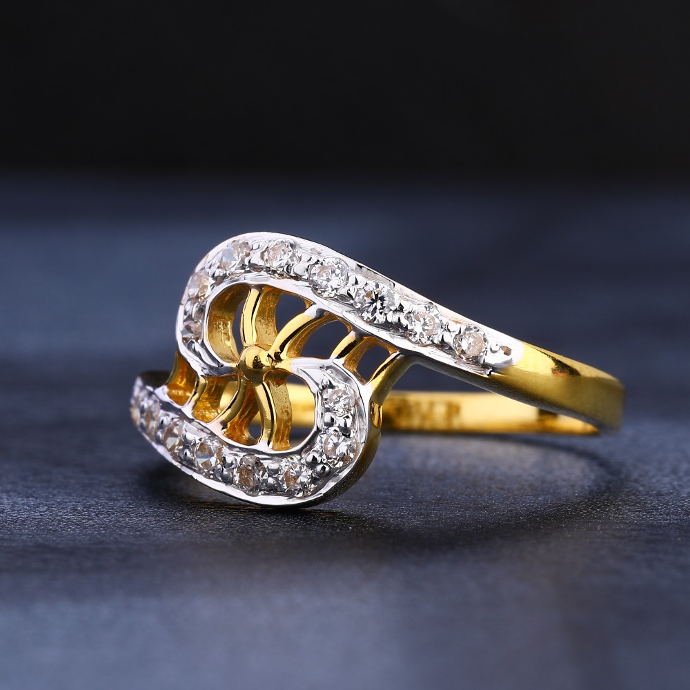 22CT  Gold Women's Delicate Hallmark CZ Ring LR1111